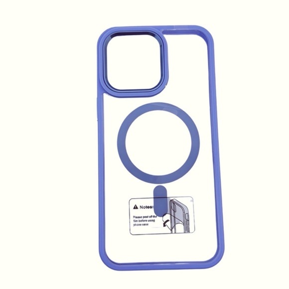 𝗠𝗮𝗴𝗻𝗲𝘁𝗶𝗰 Clear Case for iPhone 15 Pro Max: Cover Dark-Purple - Picture 1 of 2